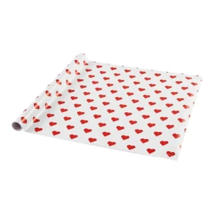 Geschenkpapier Herzen Weiß-Rot