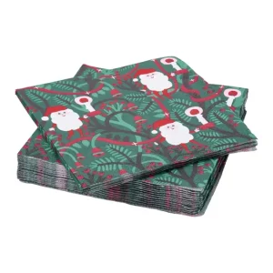 Weihnachtsservietten Weihnachtsmann Grün